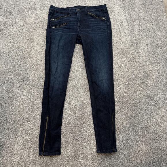 rag & bone Kensington Skinny Jeans Womens 31 Ankle Zip Stretch Denim Made USA - Picture 1 of 13